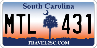 SC license plate MTL431