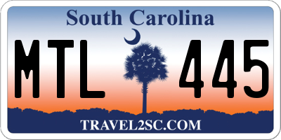 SC license plate MTL445