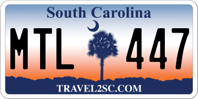 SC license plate MTL447