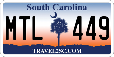 SC license plate MTL449