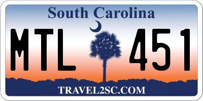 SC license plate MTL451