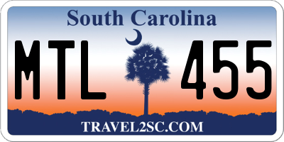 SC license plate MTL455
