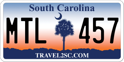 SC license plate MTL457