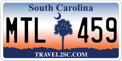 SC license plate MTL459
