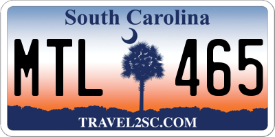 SC license plate MTL465