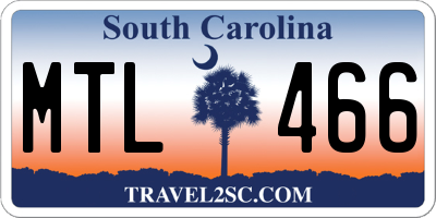 SC license plate MTL466