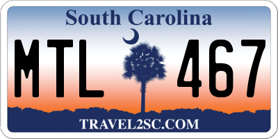 SC license plate MTL467