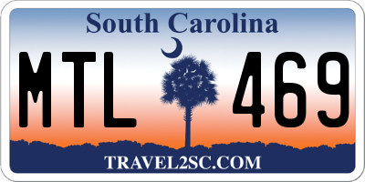 SC license plate MTL469