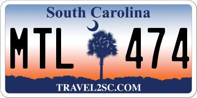 SC license plate MTL474
