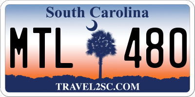 SC license plate MTL480