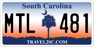 SC license plate MTL481