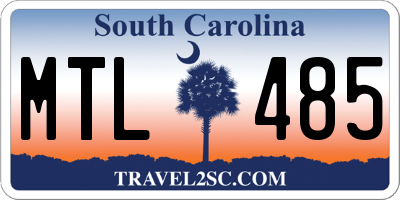 SC license plate MTL485