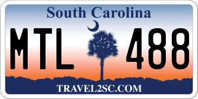 SC license plate MTL488