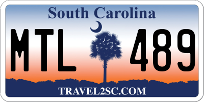 SC license plate MTL489
