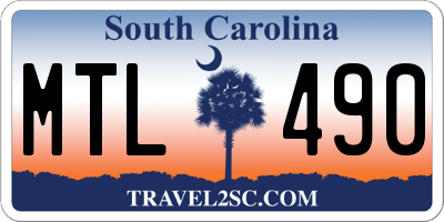 SC license plate MTL490