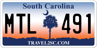 SC license plate MTL491