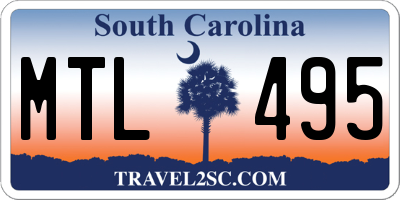 SC license plate MTL495