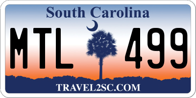 SC license plate MTL499