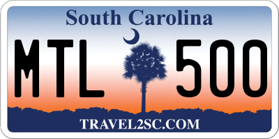 SC license plate MTL500
