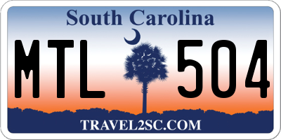 SC license plate MTL504