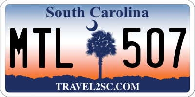 SC license plate MTL507
