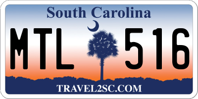 SC license plate MTL516