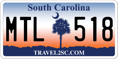 SC license plate MTL518