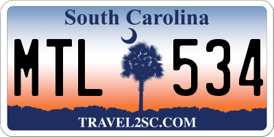 SC license plate MTL534