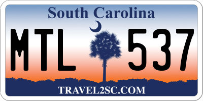 SC license plate MTL537