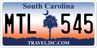 SC license plate MTL545