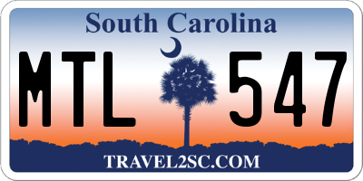 SC license plate MTL547