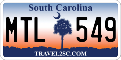 SC license plate MTL549