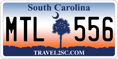 SC license plate MTL556