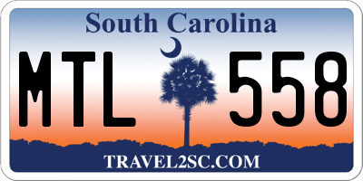 SC license plate MTL558