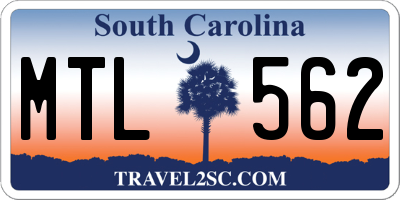 SC license plate MTL562