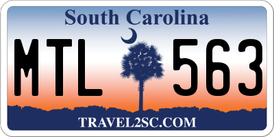 SC license plate MTL563
