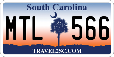 SC license plate MTL566