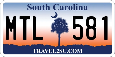 SC license plate MTL581