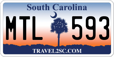 SC license plate MTL593