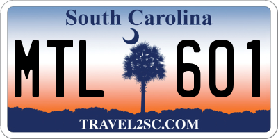 SC license plate MTL601