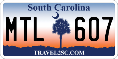SC license plate MTL607