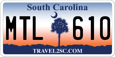 SC license plate MTL610