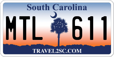 SC license plate MTL611
