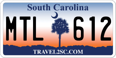 SC license plate MTL612