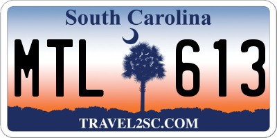 SC license plate MTL613