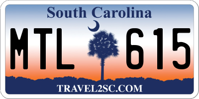 SC license plate MTL615