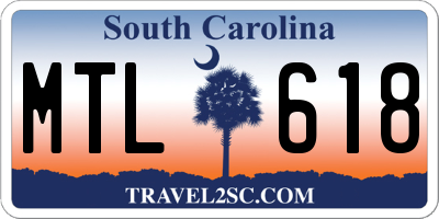 SC license plate MTL618