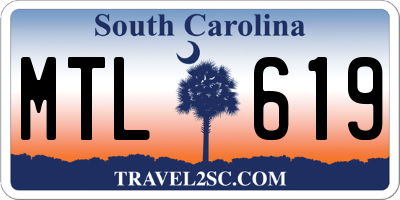 SC license plate MTL619