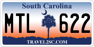 SC license plate MTL622