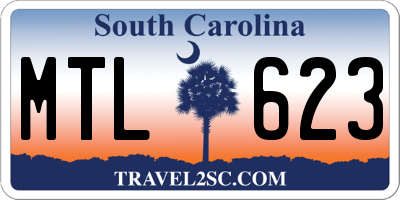 SC license plate MTL623